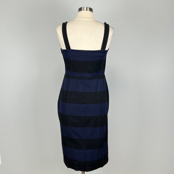 Banana Republic Womens Stripe Square Neck Bi Stretch Dress Blue Black size 8 - Picture 8 of 14